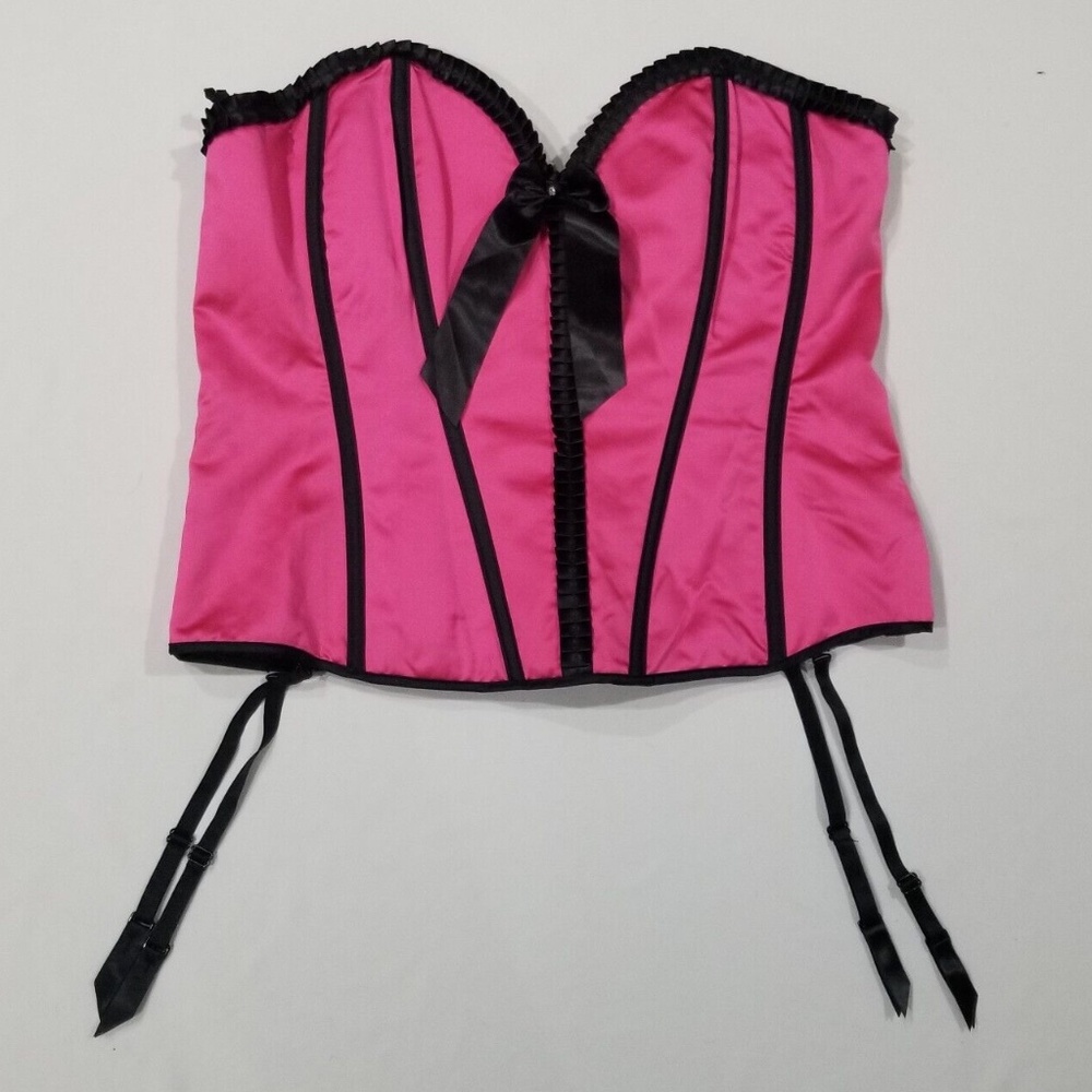 NWT Torrid Corset Thong Set Lingerie Lace Up Plus Size Pink 44